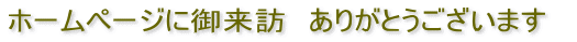 ホームページに御来訪　ありがとうございます